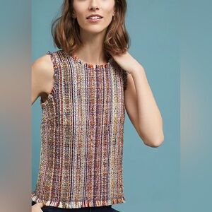 Maeve Colorful Tweed Sleeveless Top